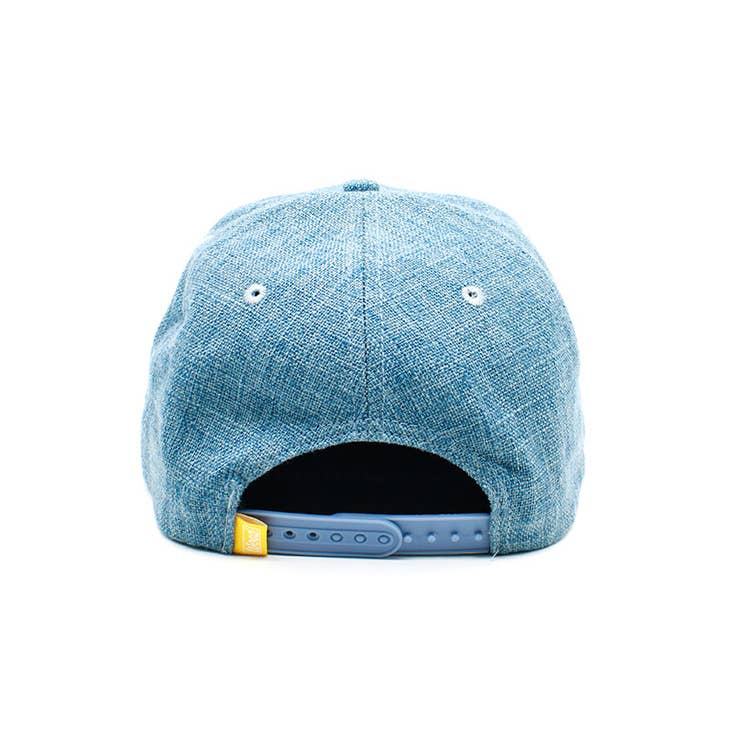 Light Blue Snapback | Hemp and Cotton Blend | Cork Brim | Lei Melendres Art - Nubian Lane Hat Co.