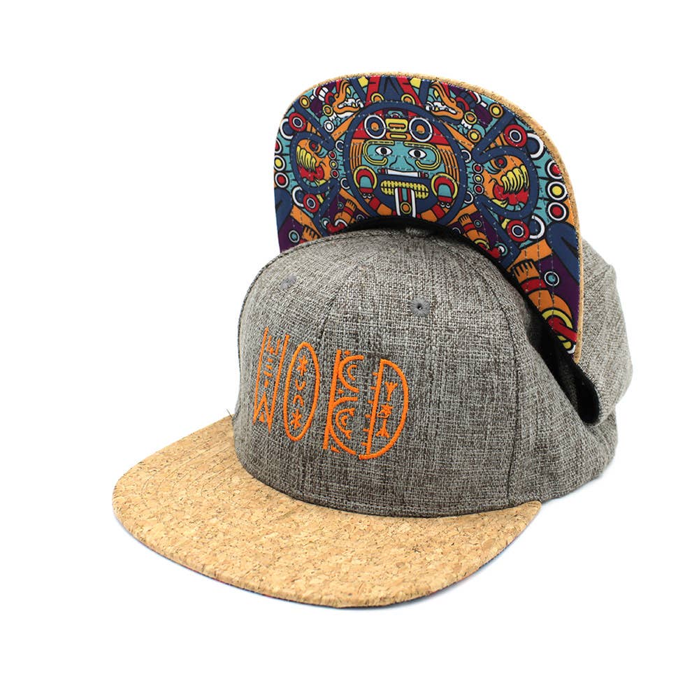 Light Grey Snapback | Hemp | Cork Brim | Cinco De Mayo - Nubian Lane Hat Co.