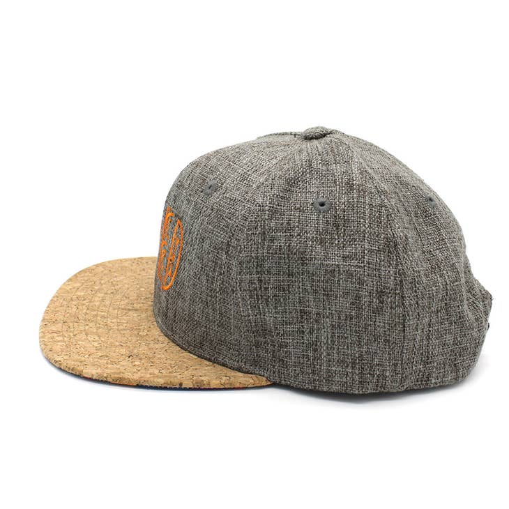 Light Grey Snapback | Hemp | Cork Brim | Cinco De Mayo - Nubian Lane Hat Co.