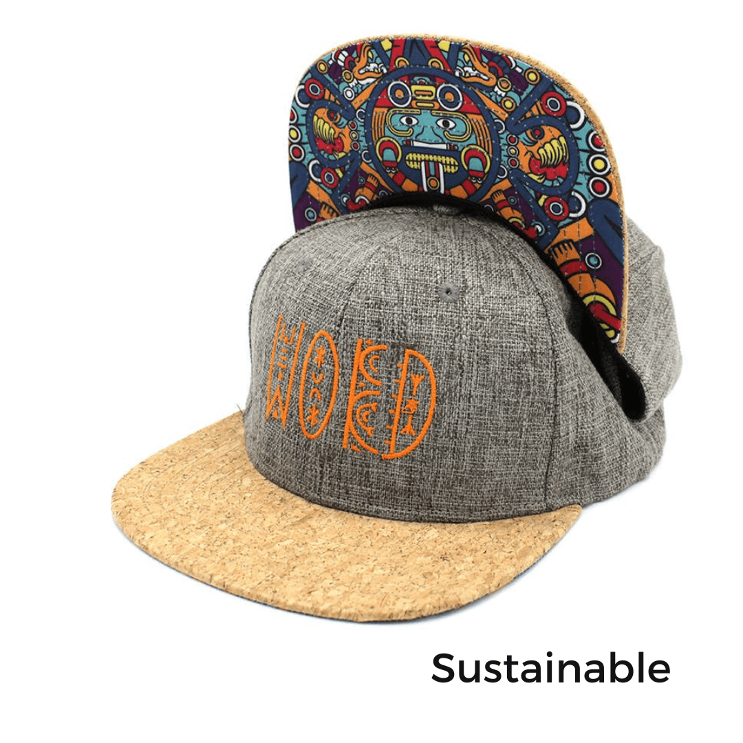 Light Grey Snapback | Hemp | Cork Brim | Cinco De Mayo - Nubian Lane Hat Co.