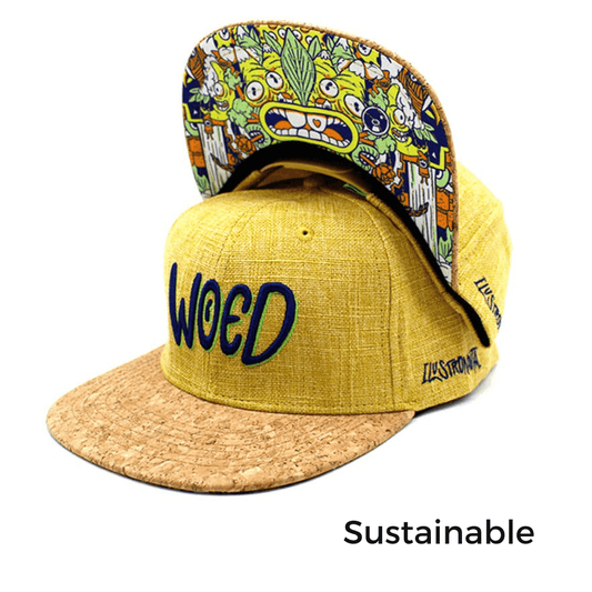 Mustard Yellow Snapback | Hemp | Cork Brim | Ilustronauta - Nubian Lane Hat Co.