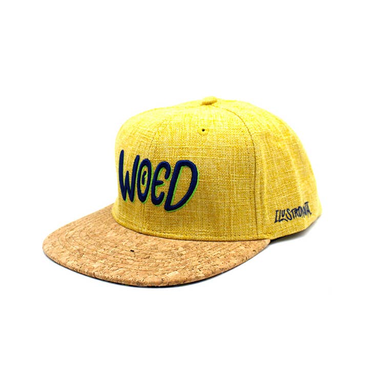 Mustard Yellow Snapback | Hemp | Cork Brim | Ilustronauta - Nubian Lane Hat Co.