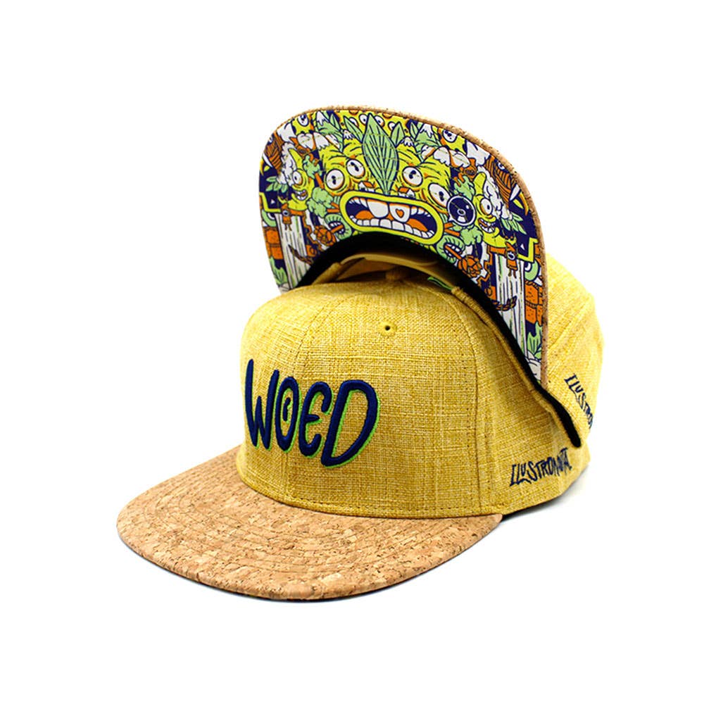 Mustard Yellow Snapback | Hemp | Cork Brim | Ilustronauta - Nubian Lane Hat Co.