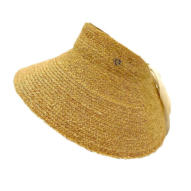 Nora | Raffia Visor - Nubian Lane Hat Co.