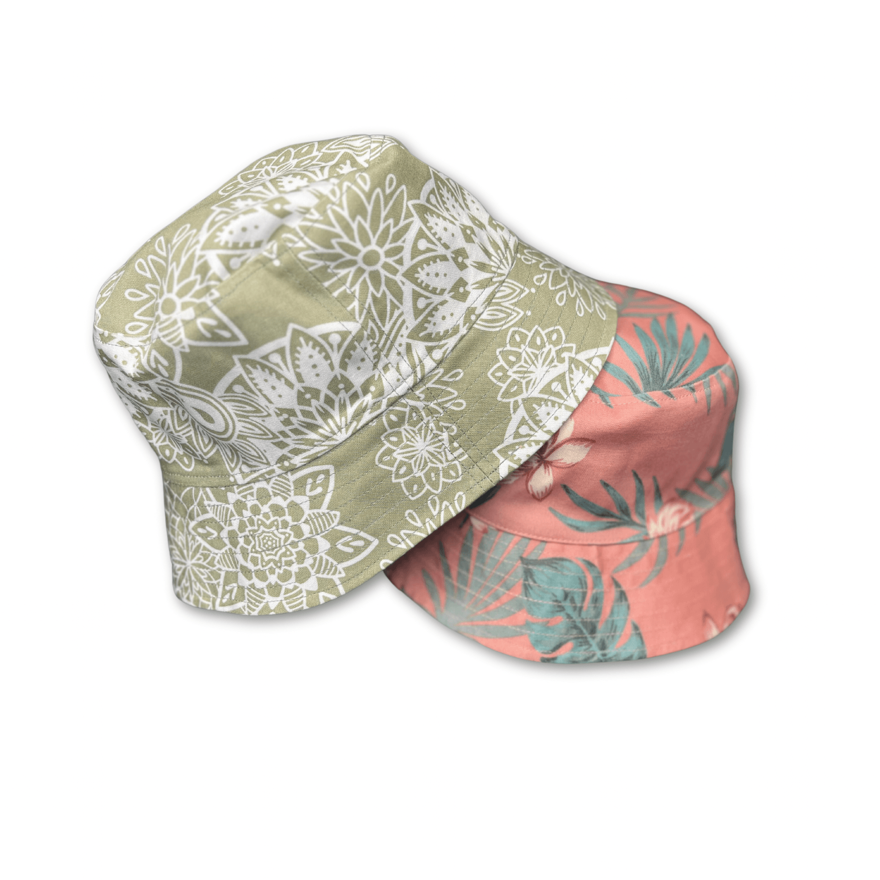 Pink/Green | Reversible Bucket Hat - Nubian Lane Hat Co.