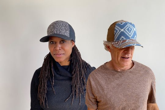 Primo Ball Cap | Blue Chevron Denim - Nubian Lane Hat Co.