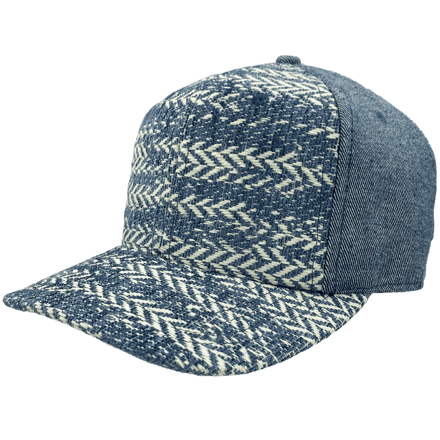Primo Ball Cap | Blue Chevron Denim - Nubian Lane Hat Co.