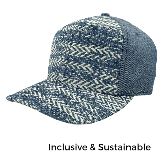 Primo Ball Cap | Blue Chevron Denim - Nubian Lane Hat Co.