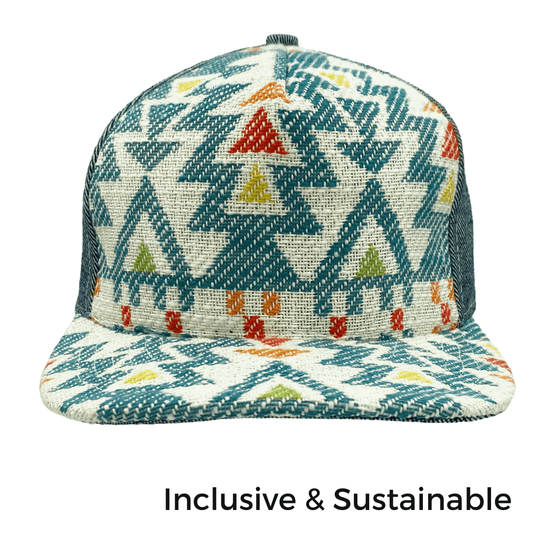 Primo Ball Cap | Light Multi Geo Denim - Nubian Lane Hat Co.