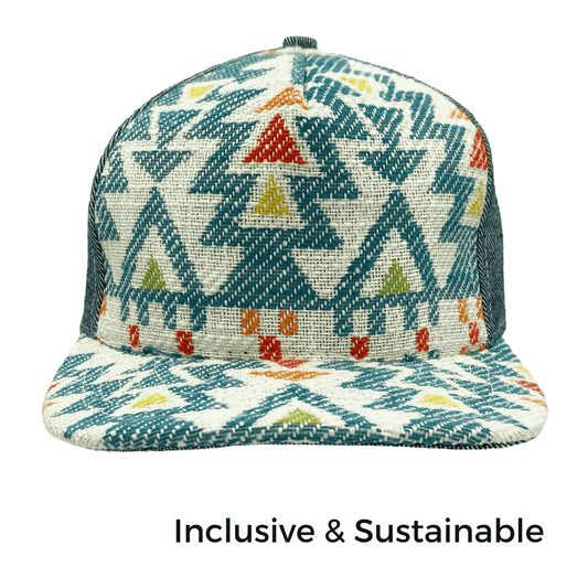 Primo Ball Cap | Light Multi Geo Denim - Nubian Lane Hat Co.