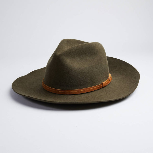 Rancher Style Olive Green Felt Hat | Andean Wool Felt  display picture 1
