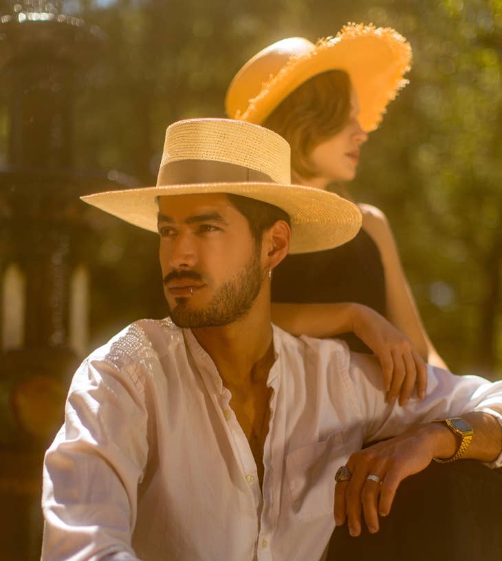 Wide Brim Playa - Beige Crochet Style Straw Hat - Nubian Lane Hat Co.