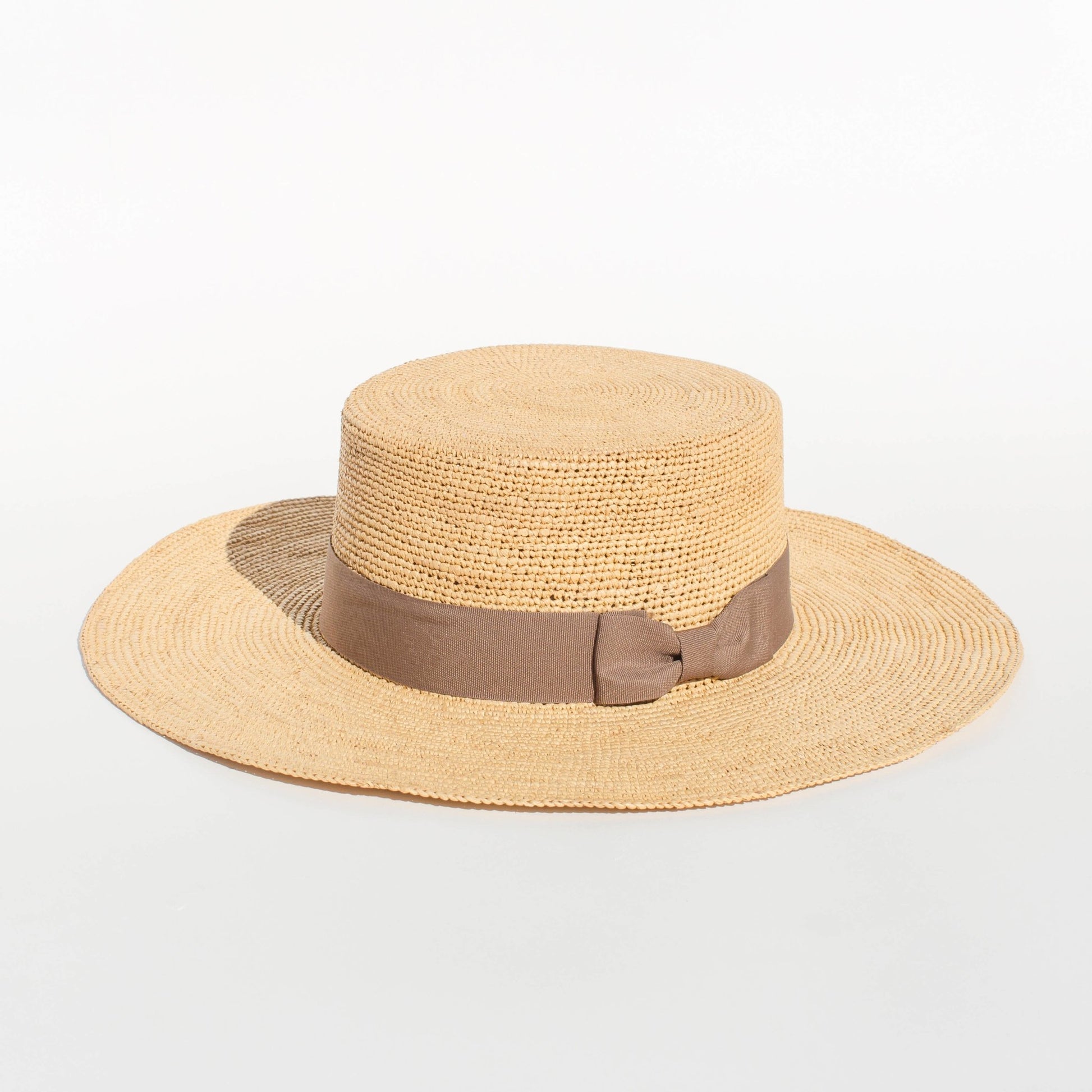 Wide Brim Playa - Beige Crochet Style Straw Hat - Nubian Lane Hat Co.